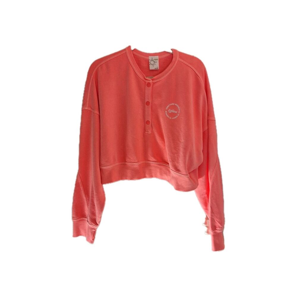 Offline By Aerie Size L Cropped Top Pullover Crewneck Sweatshirt NWT